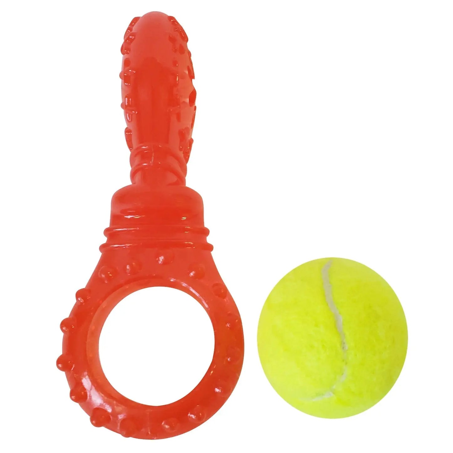 TPR Interactive Dog Chew Toy with Detachable Squeaker & Treat Fill American Pet Supplies