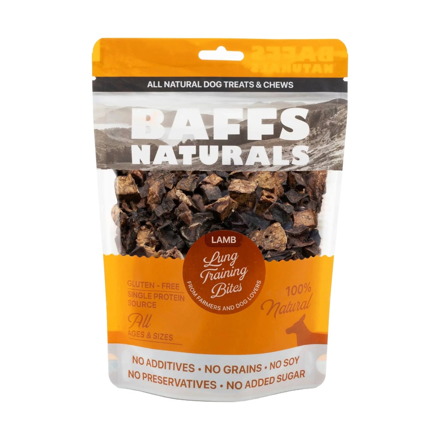 BAFFS NATURALS Lamb Lung Training Bites – All-Natural, Protein-Packed Dog Treats (7oz Bag) American Pet Supplies