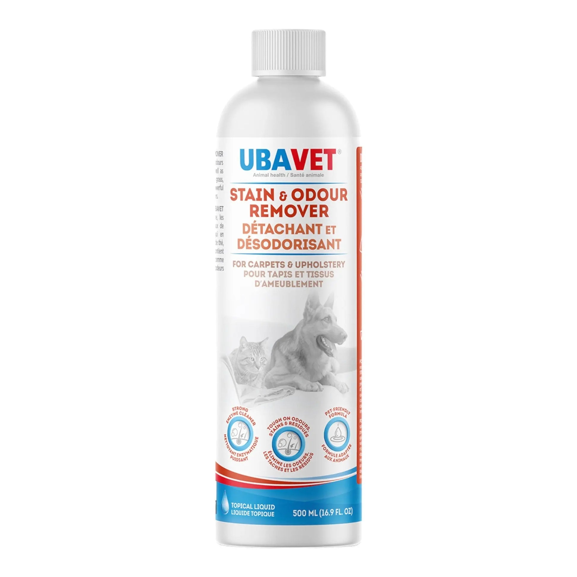 UBAVET Stain and Odor Remover for Dogs & Cats – Powerful Enzyme Cleaner – (16.9 fl oz / 500ml) American Pet Supplies