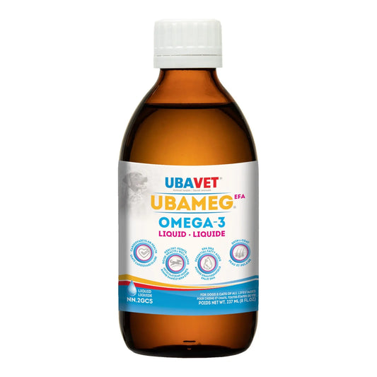 UBAVET Ubameg Omega-3 Fatty Acid Liquid for Dogs & Cats –  (8 fl oz / 237ml) American Pet Supplies