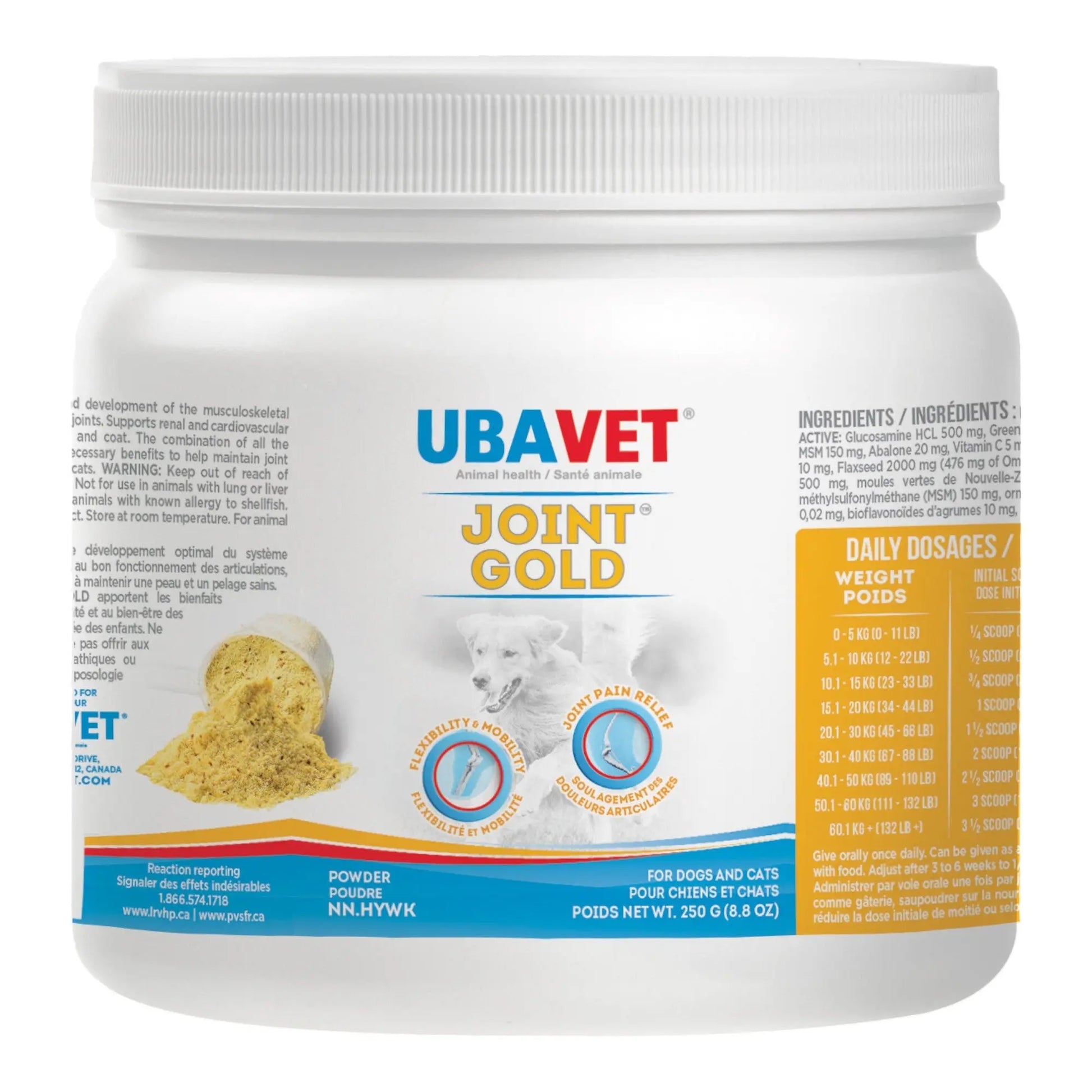 UBAVET Joint Gold Joint Care Powder for Dogs & Cats – 8.8 oz (250g) American Pet Supplies