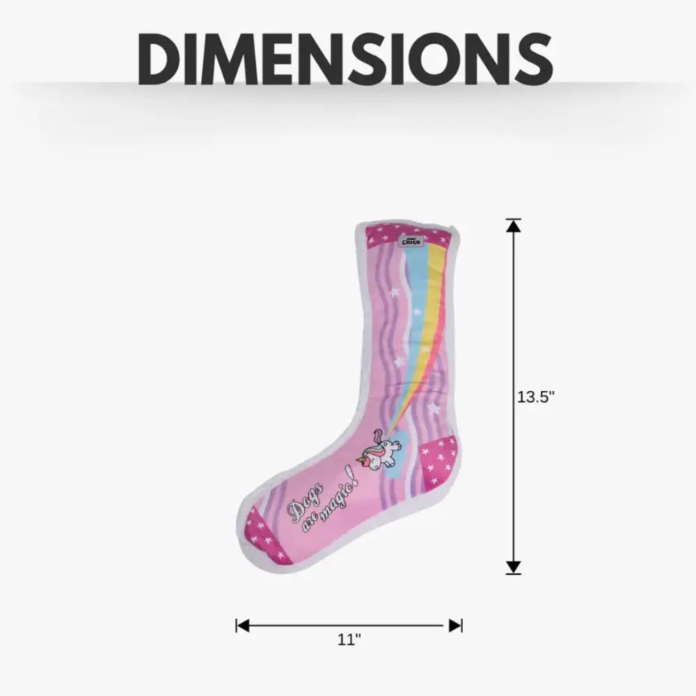 Squeaky Sock Plush Dog Toy – Whimsy Wonders Unicorn Design American Pet Supplies
