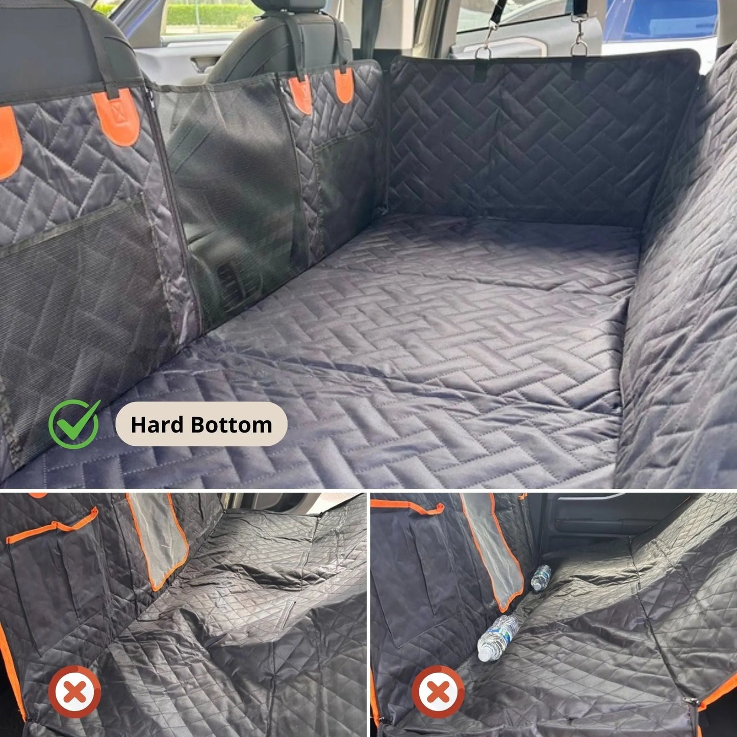 Dog Seat Cover with Hard Bottom Whisker Bark