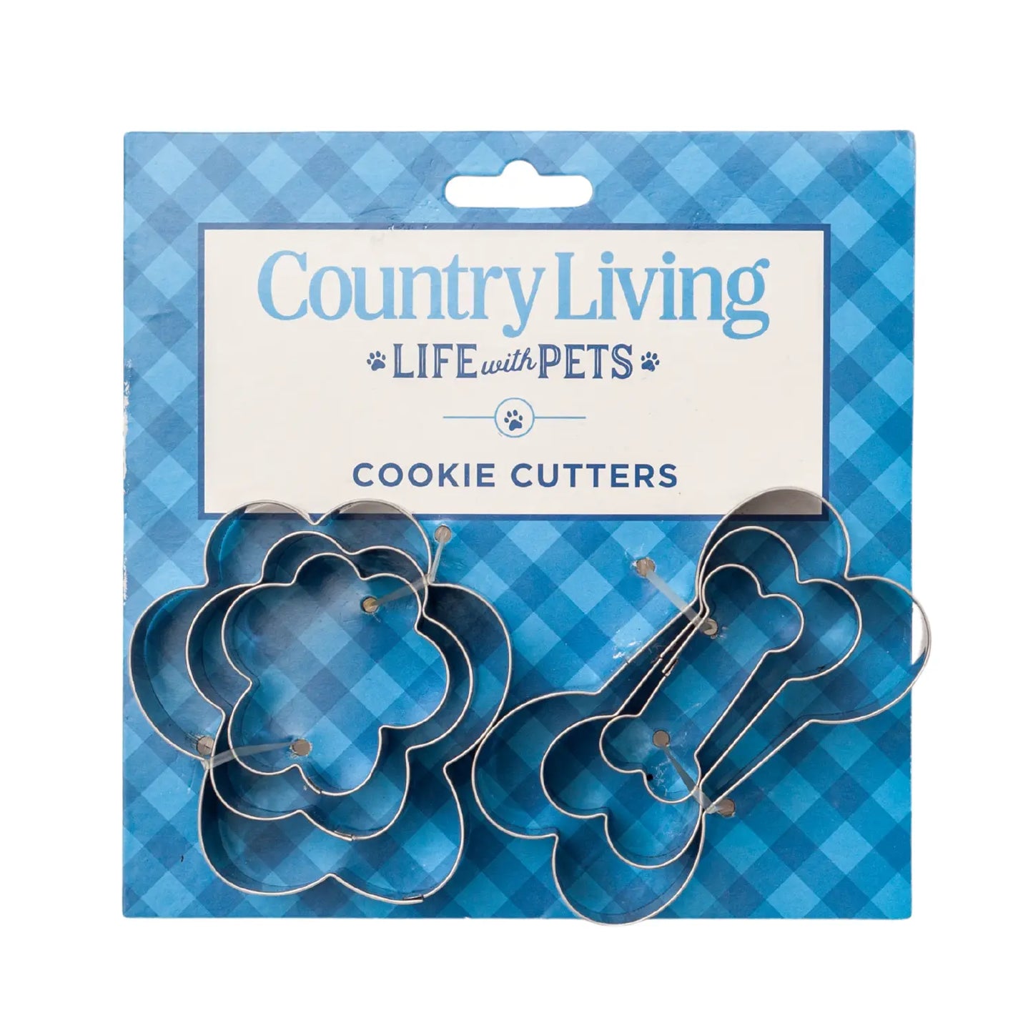 Country Living 6-Piece Stainless Steel Cookie Cutter Set (3 Paw-Shaped, 3 Bone-Shaped) American Pet Supplies