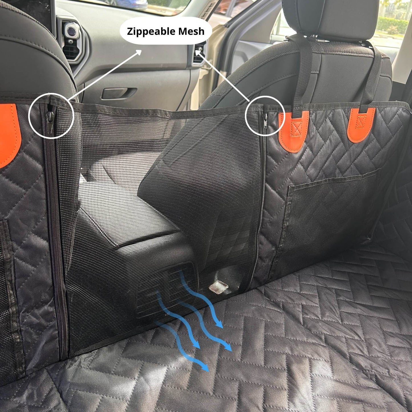 Dog Seat Cover with Hard Bottom Whisker Bark