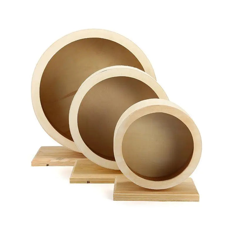 Golden Silk Bear Hamster Running Wheel With Silent Cork Mat Dog Hugs Cat