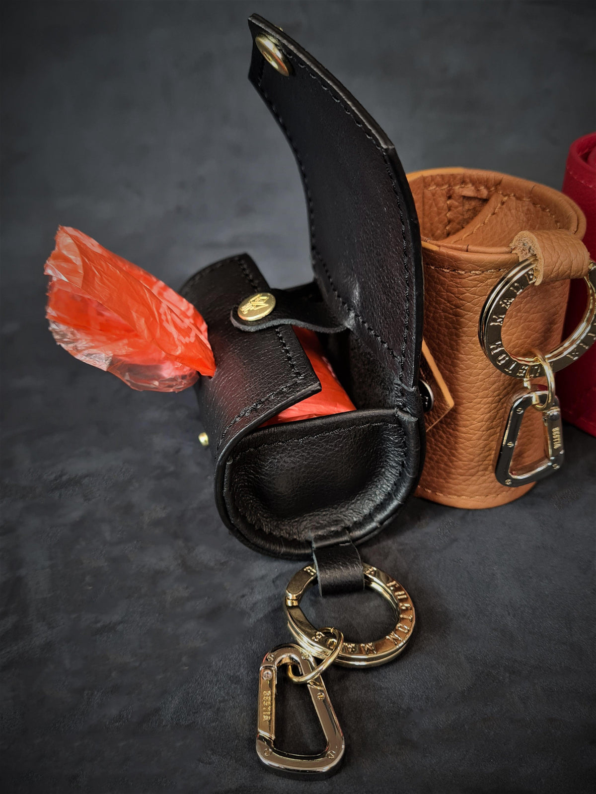 Bestia Leather Poop Bag Holder
