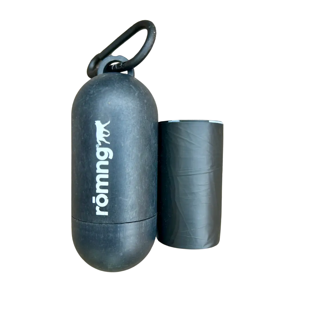 bamboo poop bag dispenser + compostable roll