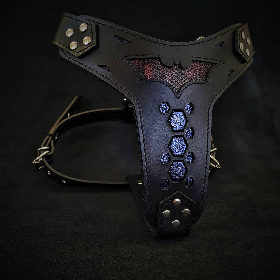 Bestia Batdog Leather Dog Harness