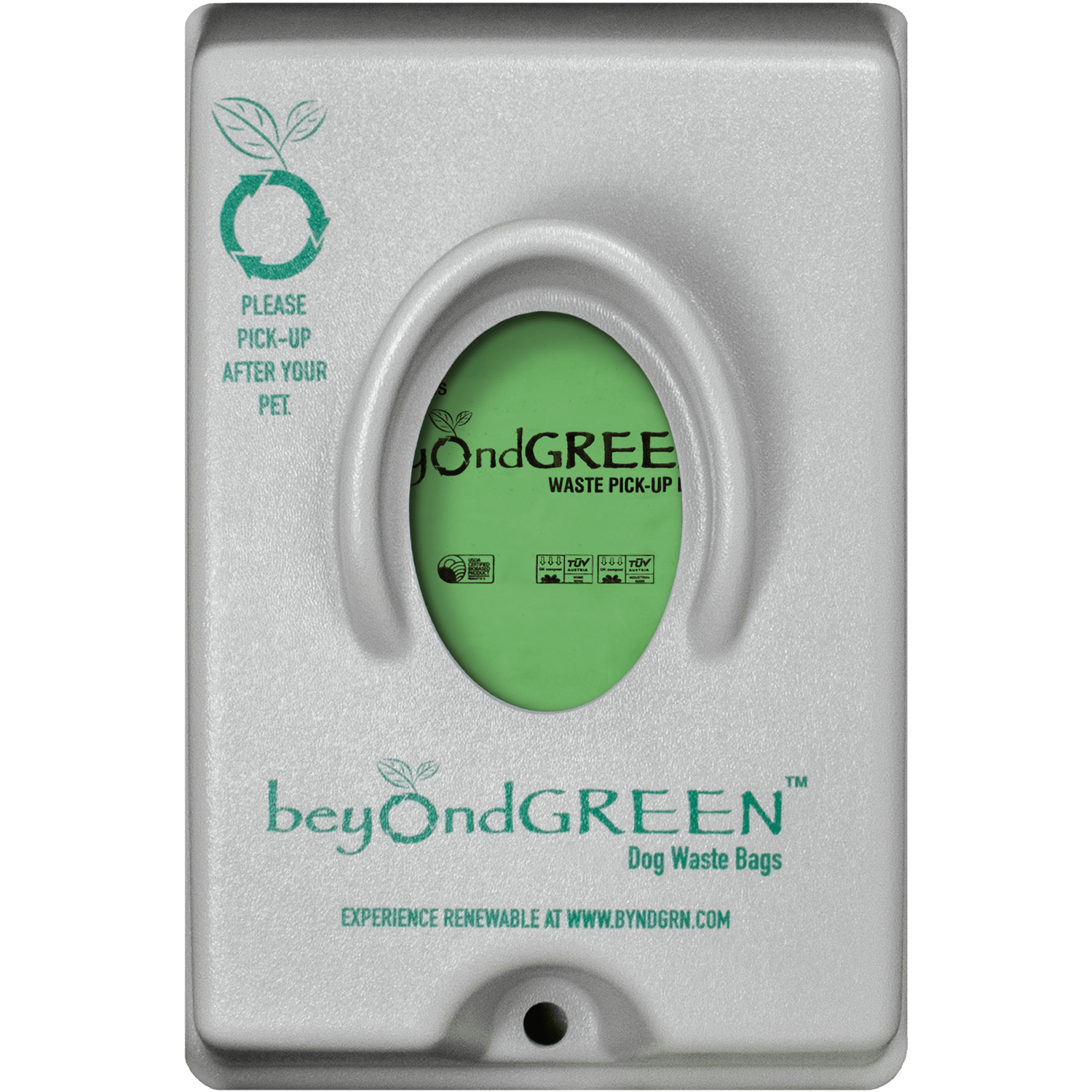 beyondGREEN Single-Pull Dog Waste Bag Dispenser – Wall/Pole Mount – Compatible with Single-Pull Header Packs – Heavy-Duty Construction