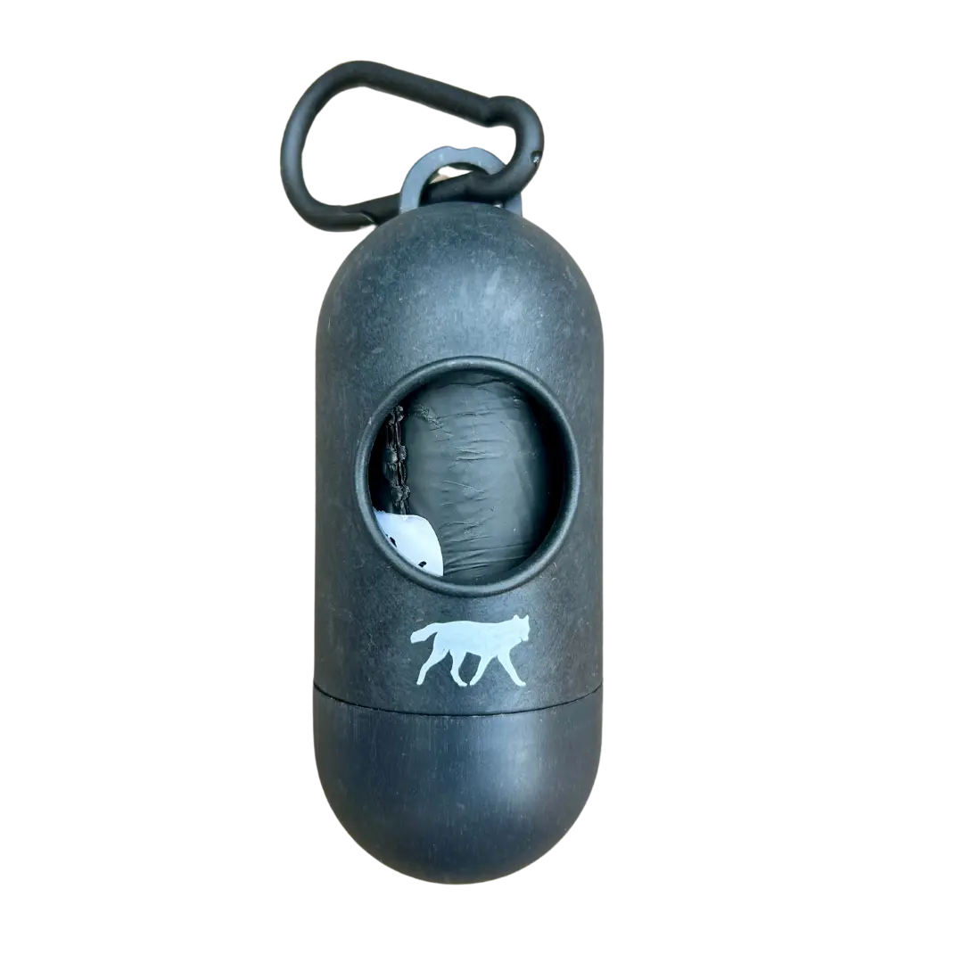 compostable plant-based dog poop bags + bamboo dispenser rōmng