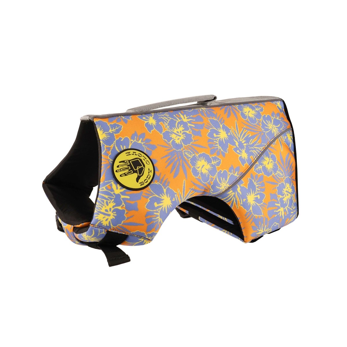 Reinforced grab handle on the Body Glove Floral Neoprene Dog Life Jacket