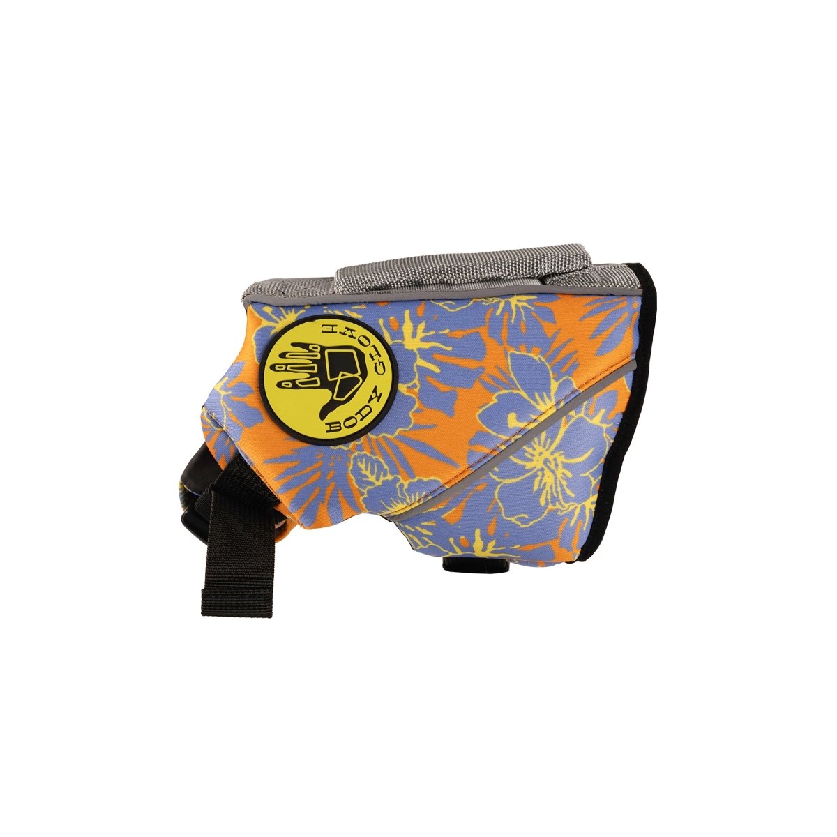 Side release buckle detail on the Body Glove Floral Neoprene Dog Life Jacket