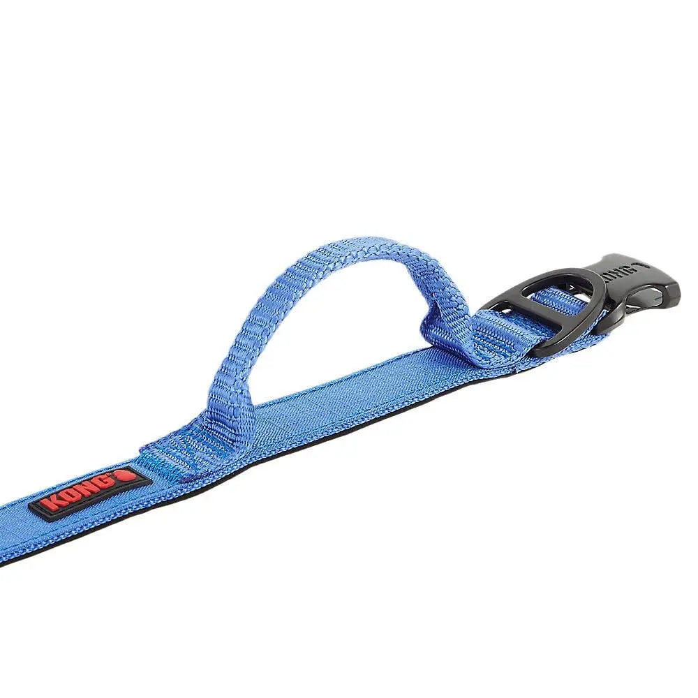 KONG Ultra Durable Padded Comfort Handle Dog Collar XL Blue Adjustable Control