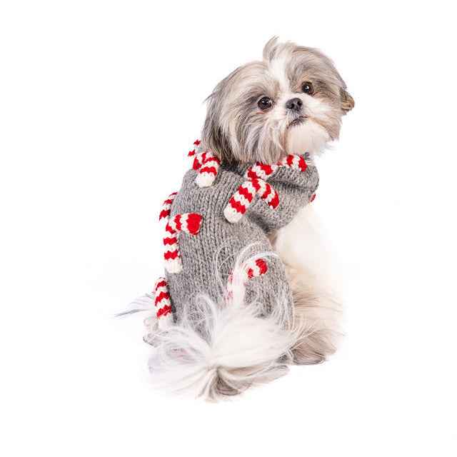 Candy Cane Dog Sweater