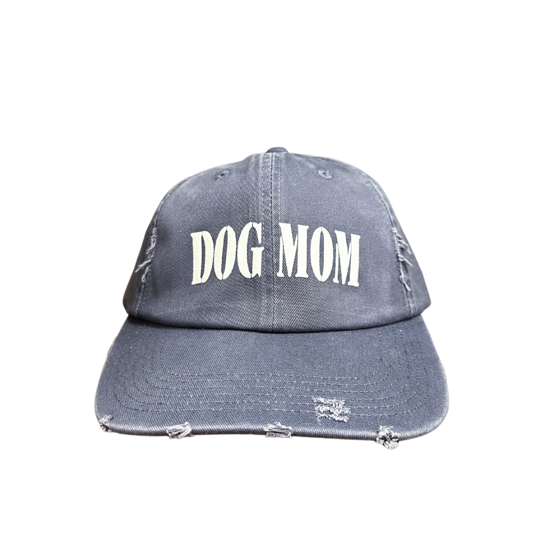 Dog Mom Distressed Cap - Scotland Blue Le Gray Haus
