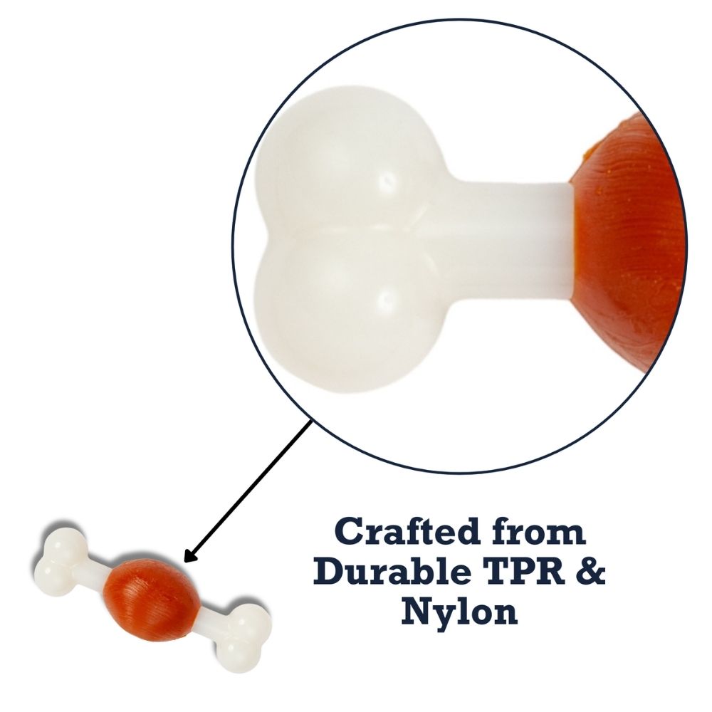 Country Living Beef-Flavored TPR & Nylon Bone Dog Chew Toy for Small Dogs