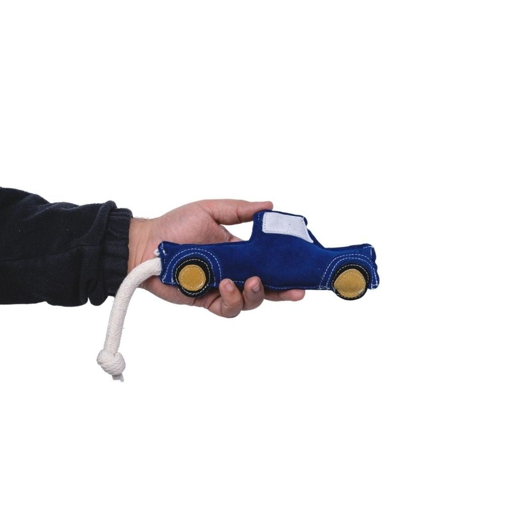 Country Living Blue Faux Leather Pickup Truck Dog Toy, 3 × 13.75 in