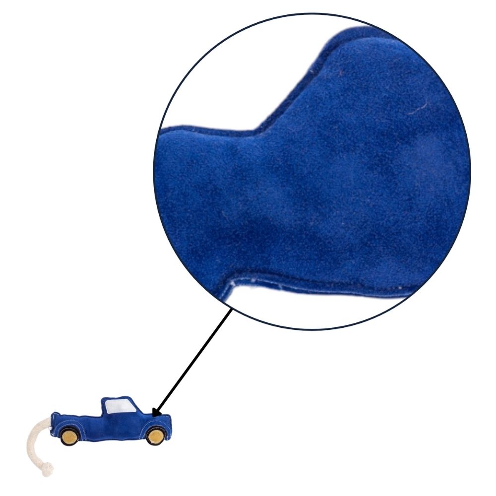 Country Living Blue Faux Leather Pickup Truck Dog Toy, 3 × 13.75 in