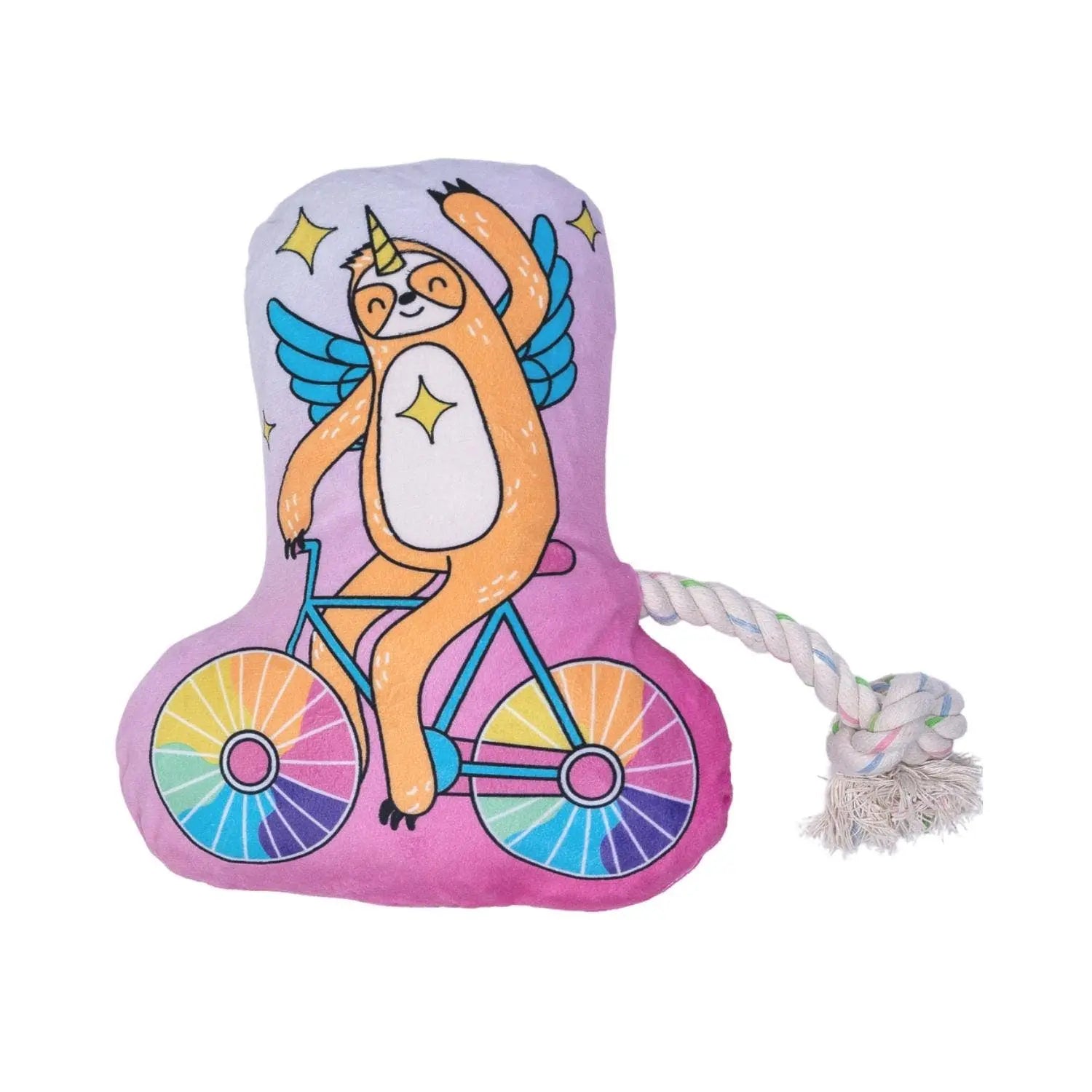 Slow Biker Plush Dog Toy – with Squeaker & Crinkle Paper for Fun Play