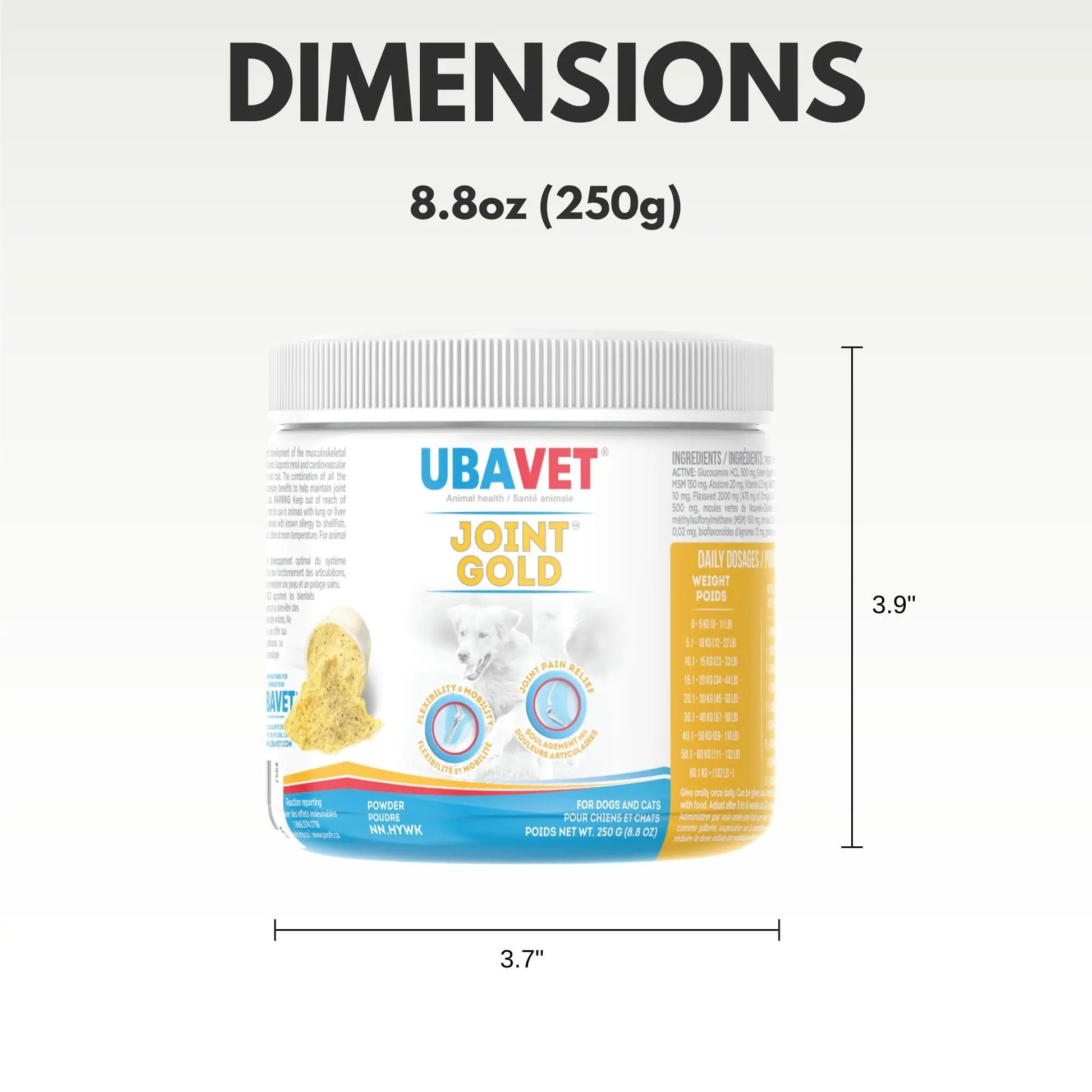 UBAVET Joint Gold Joint Care Powder for Dogs & Cats – 8.8 oz (250g) American Pet Supplies