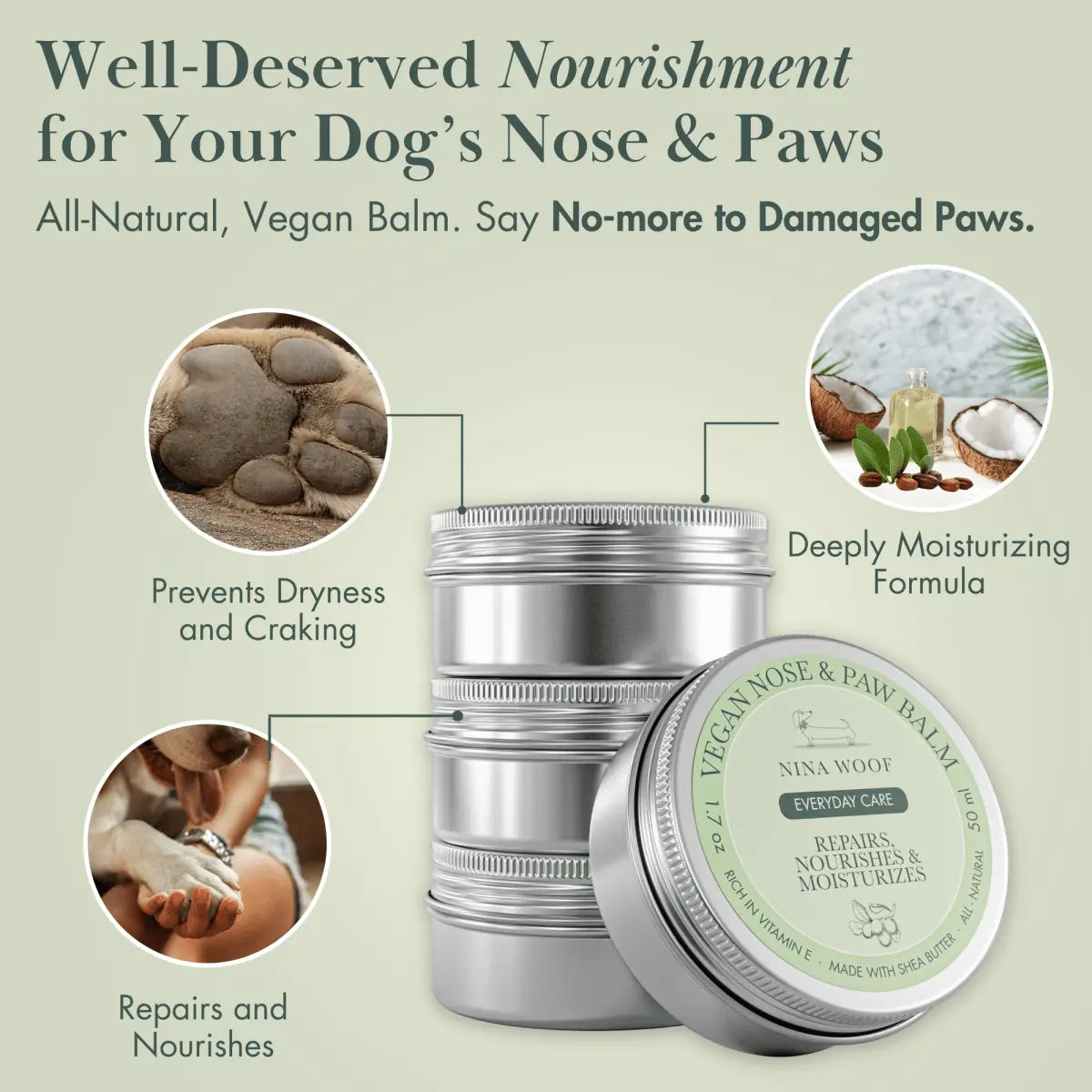 Dog Vegan Nose and Paw Balm Nina Woof