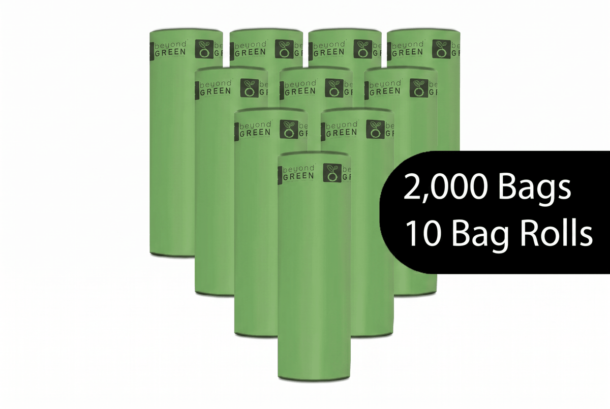 Dog Waste Bags – 200-Count Core Roll 8" x 13" | Bulk Refill | Made in USA | beyondGREEN