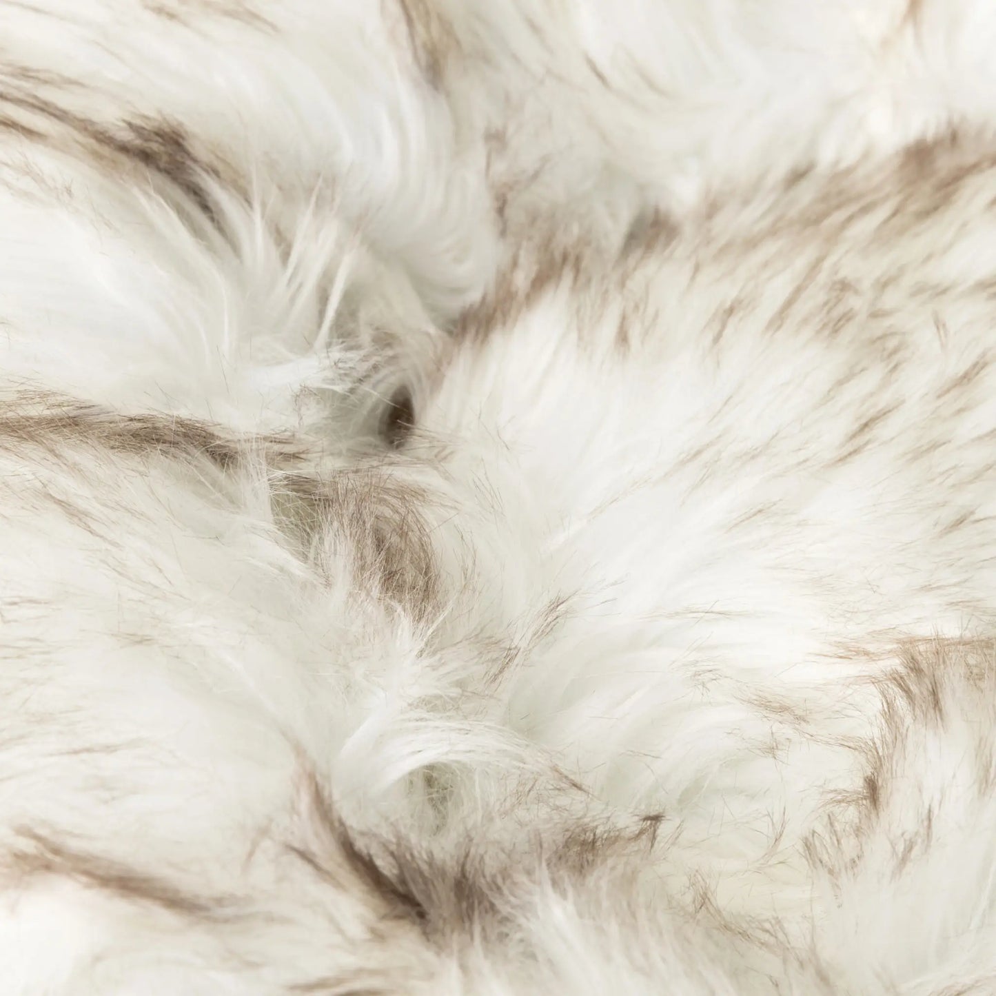 PupPouf™ Faux Fur Donut Dog Bed - White with Brown Accents Paw.com