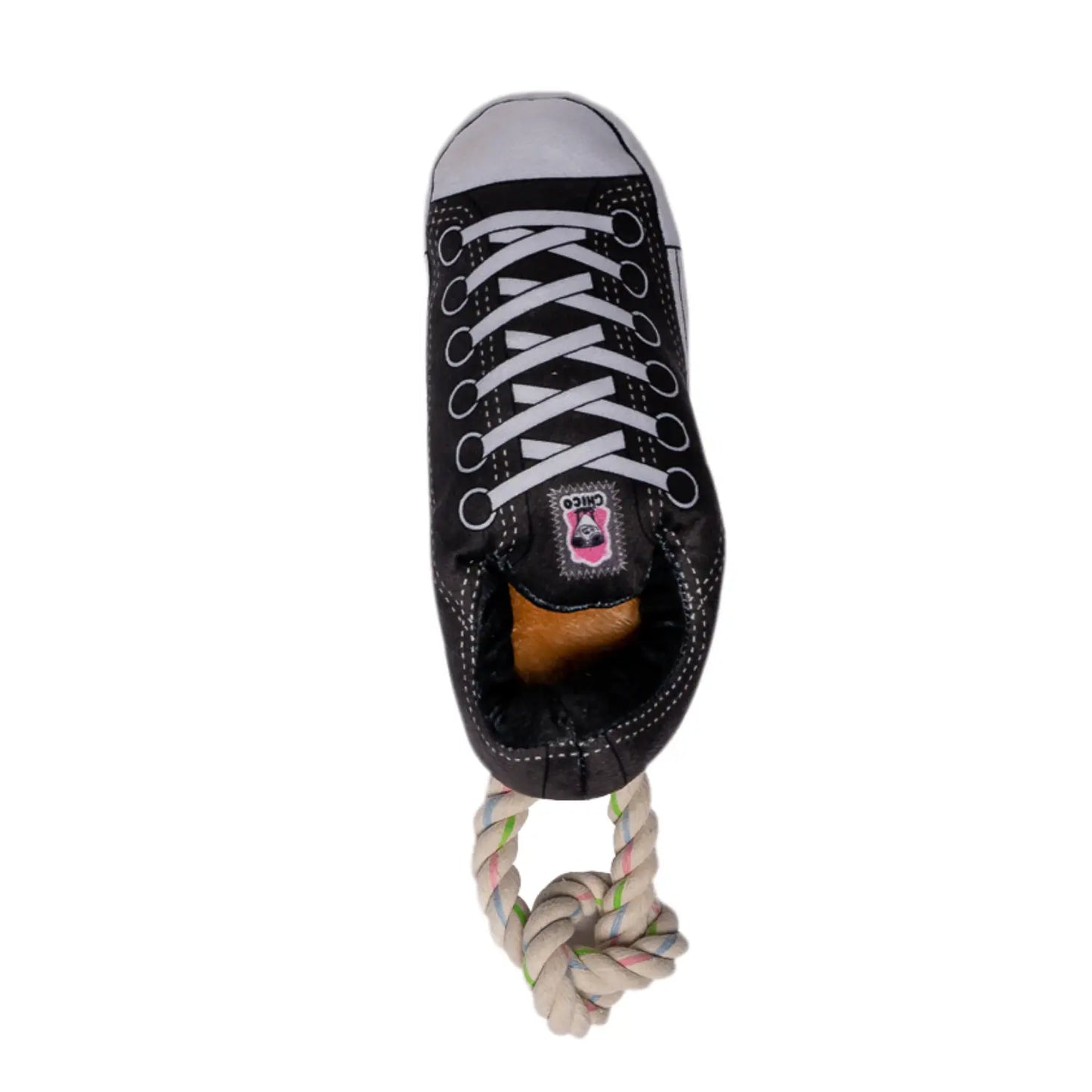 Squeaky Comfort Plush Sneaker Dog Toy – with Treat Compartment, Safe & Durable – Black American Pet Supplies