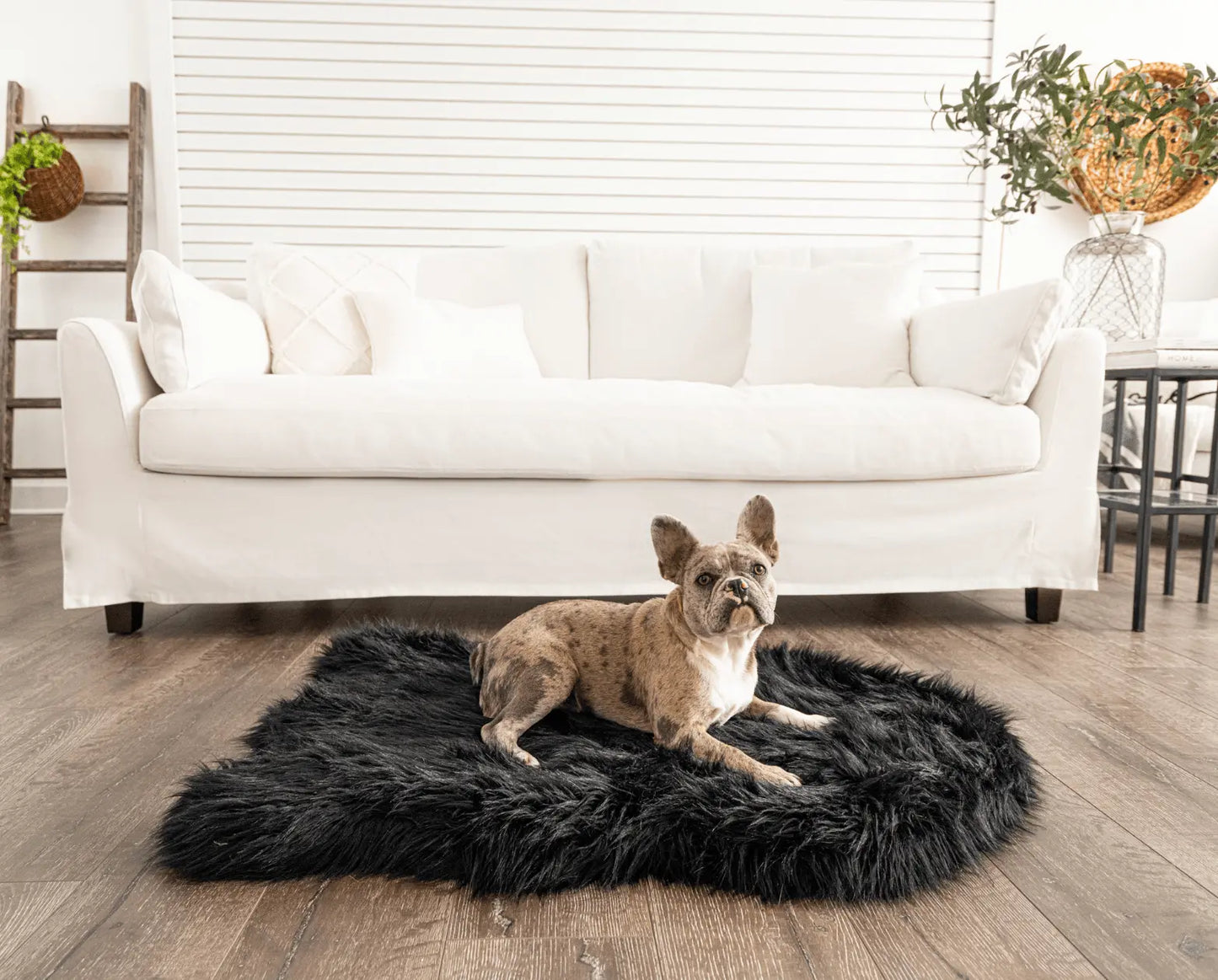PupRug by Paw.com™ Faux Fur Orthopedic Dog Bed - Curve Midnight Black Paw.com