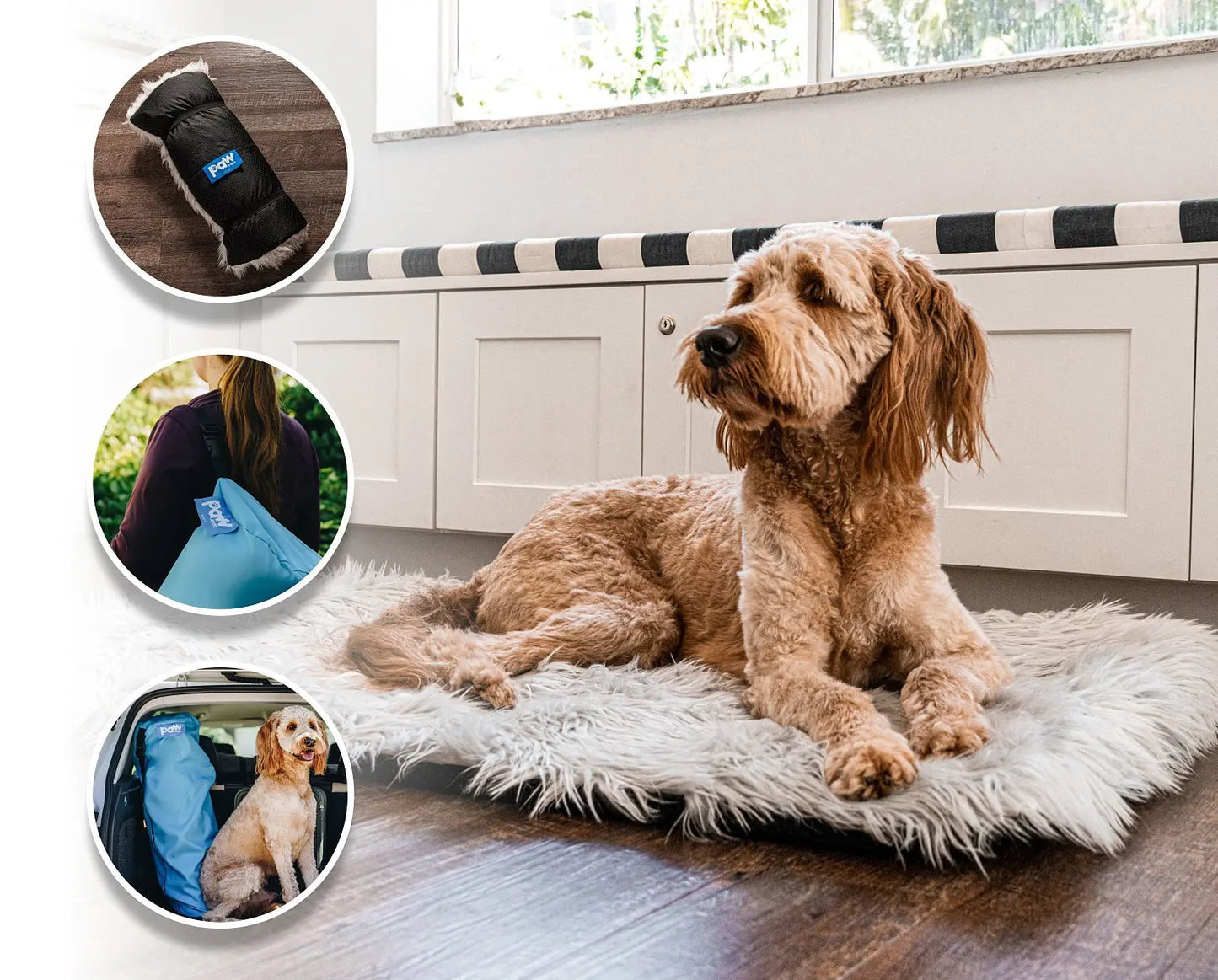 PupRug by Paw.com™ Portable Orthopedic Dog Bed - Grey Paw.com