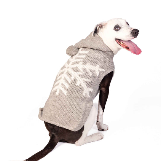 Alpaca Grey Snowflake Dog Sweater
