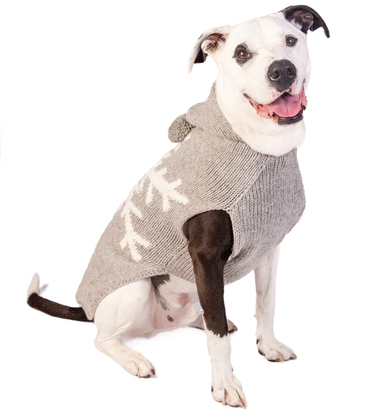 Alpaca Grey Snowflake Dog Sweater