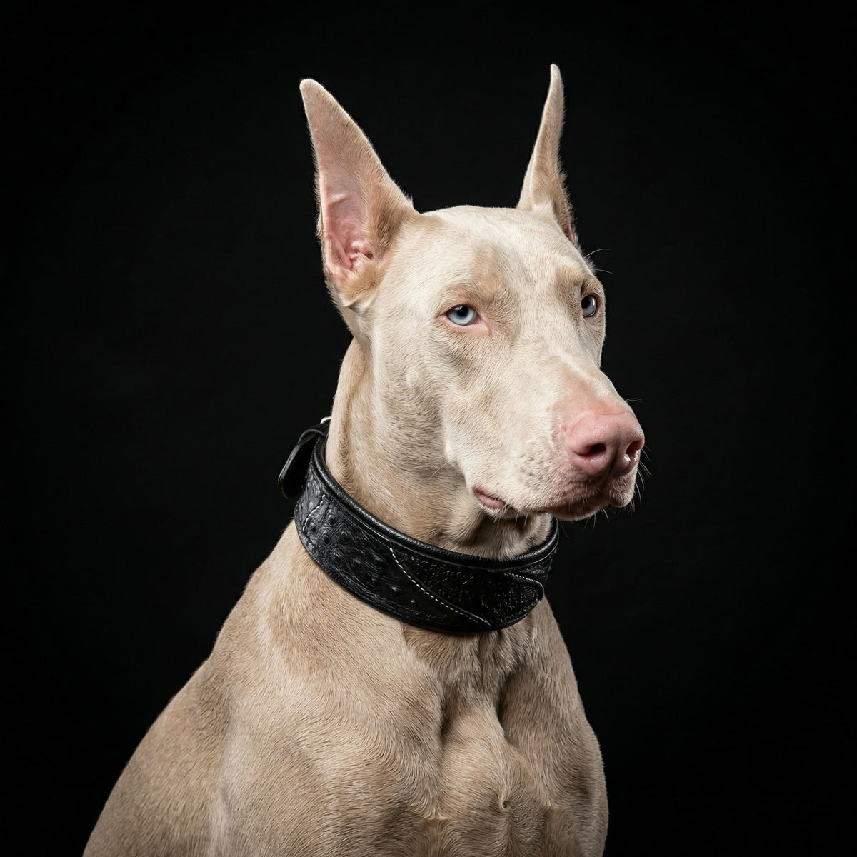 Bestia Korona Leather Dog Collar – Black
