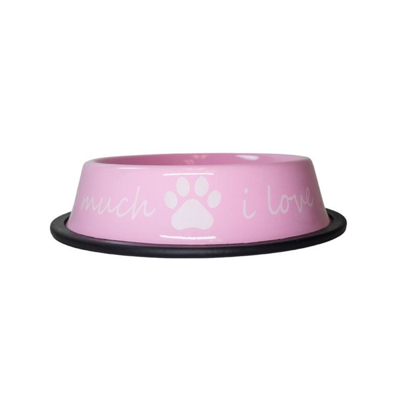 I LOVE YOU SO MUCH Modern Stainless Steel Dog Bowl – 24oz