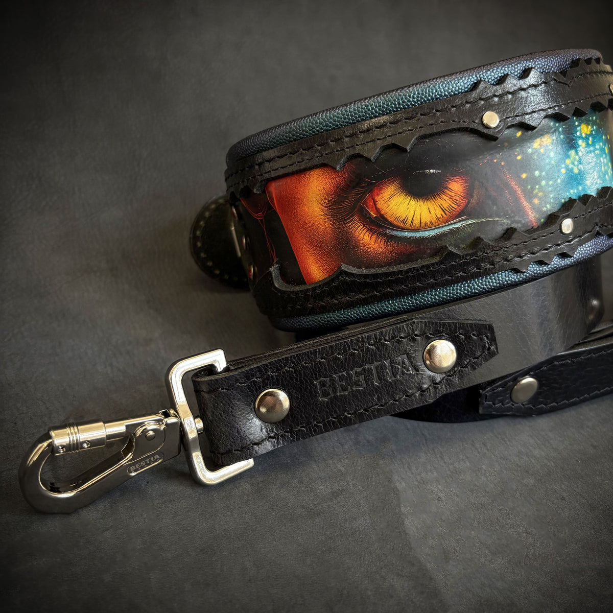 Bestia Fire & Ash Leather Dog Collar – Limited Edition