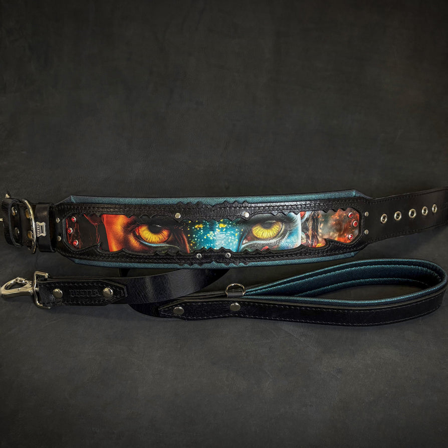 Bestia Fire & Ash Leather Dog Collar – Limited Edition