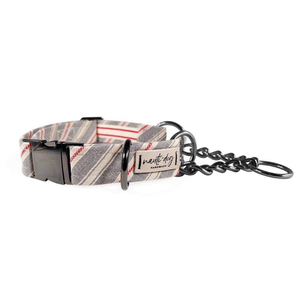 Liberty Patriotic American Woven Stripe Buckle & Martingale Dog Collar Nauti-dog Handmade