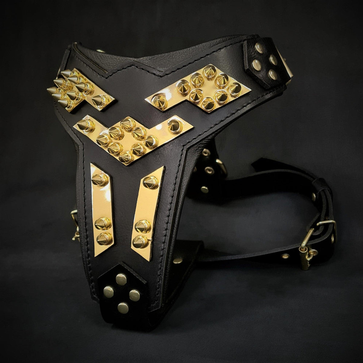 Bestia Midas Leather Dog Harness – Gold