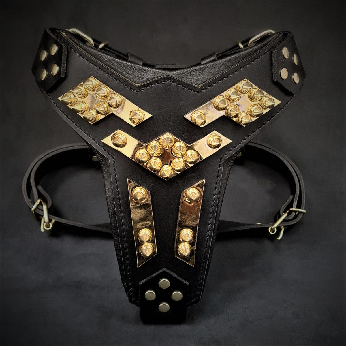 Bestia Midas Leather Dog Harness – Gold