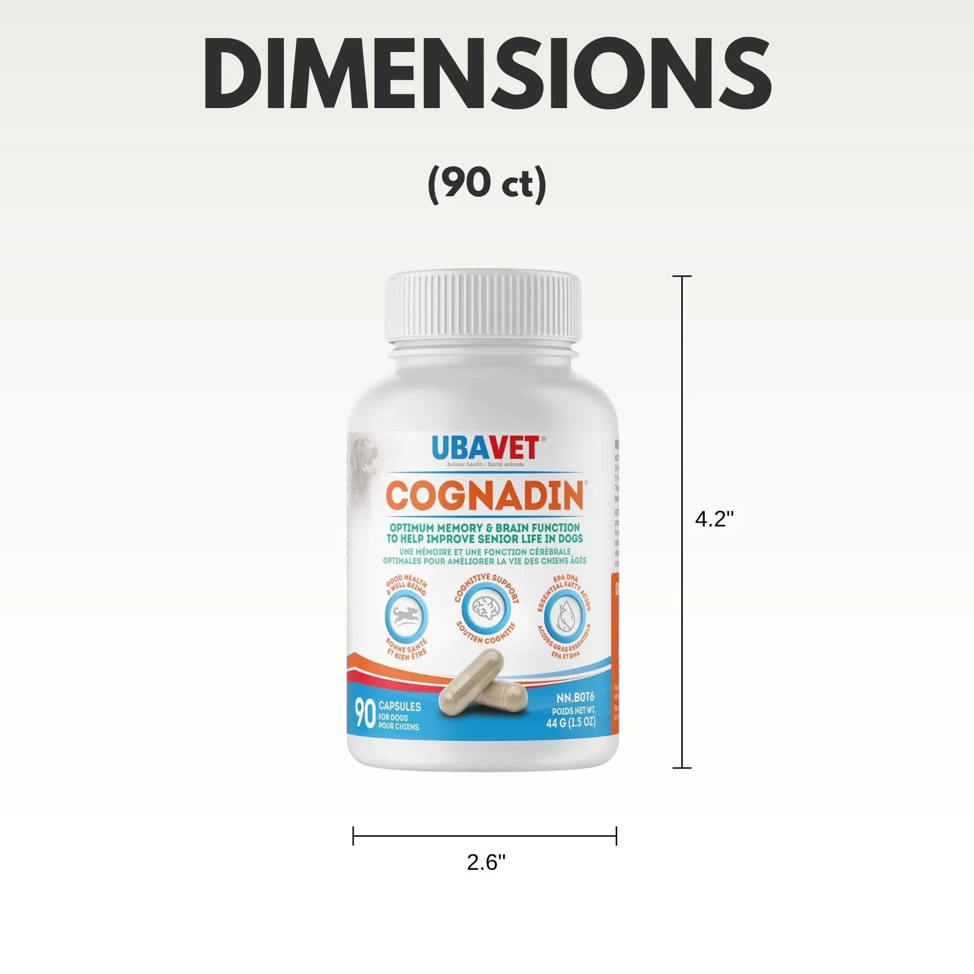 UBAVET Cognadin Memory & Brain Support for Senior Dogs – (90 ct) American Pet Supplies