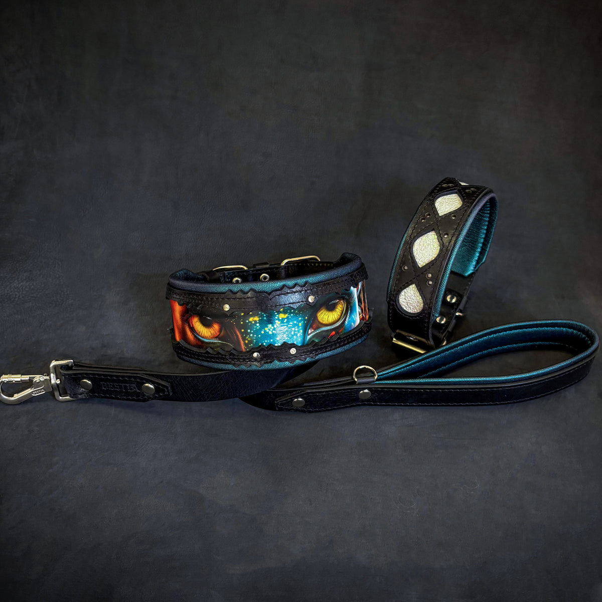 Bestia Fire & Ash Leather Dog Collar – Limited Edition
