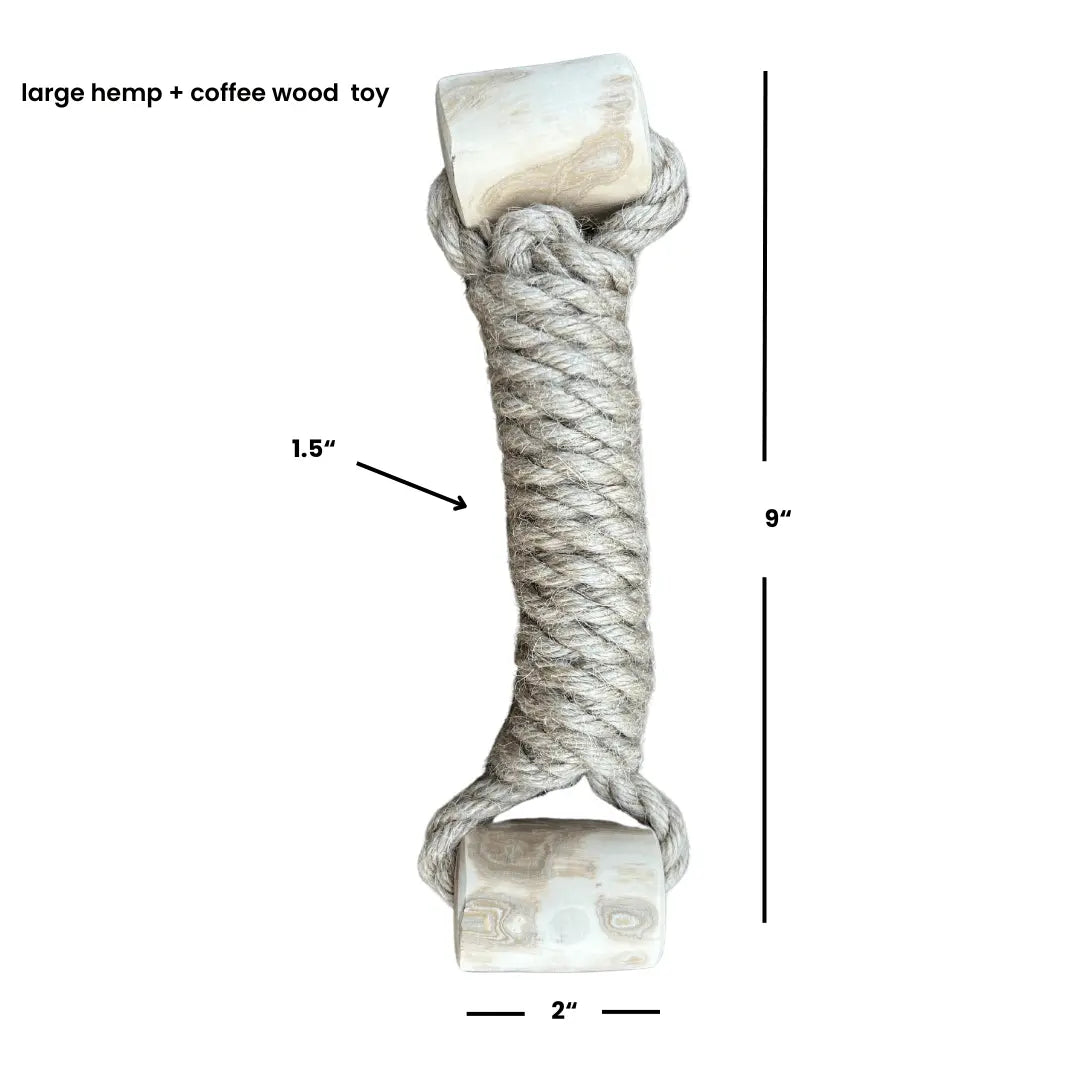 hemp rope + coffee wood toy rōmng