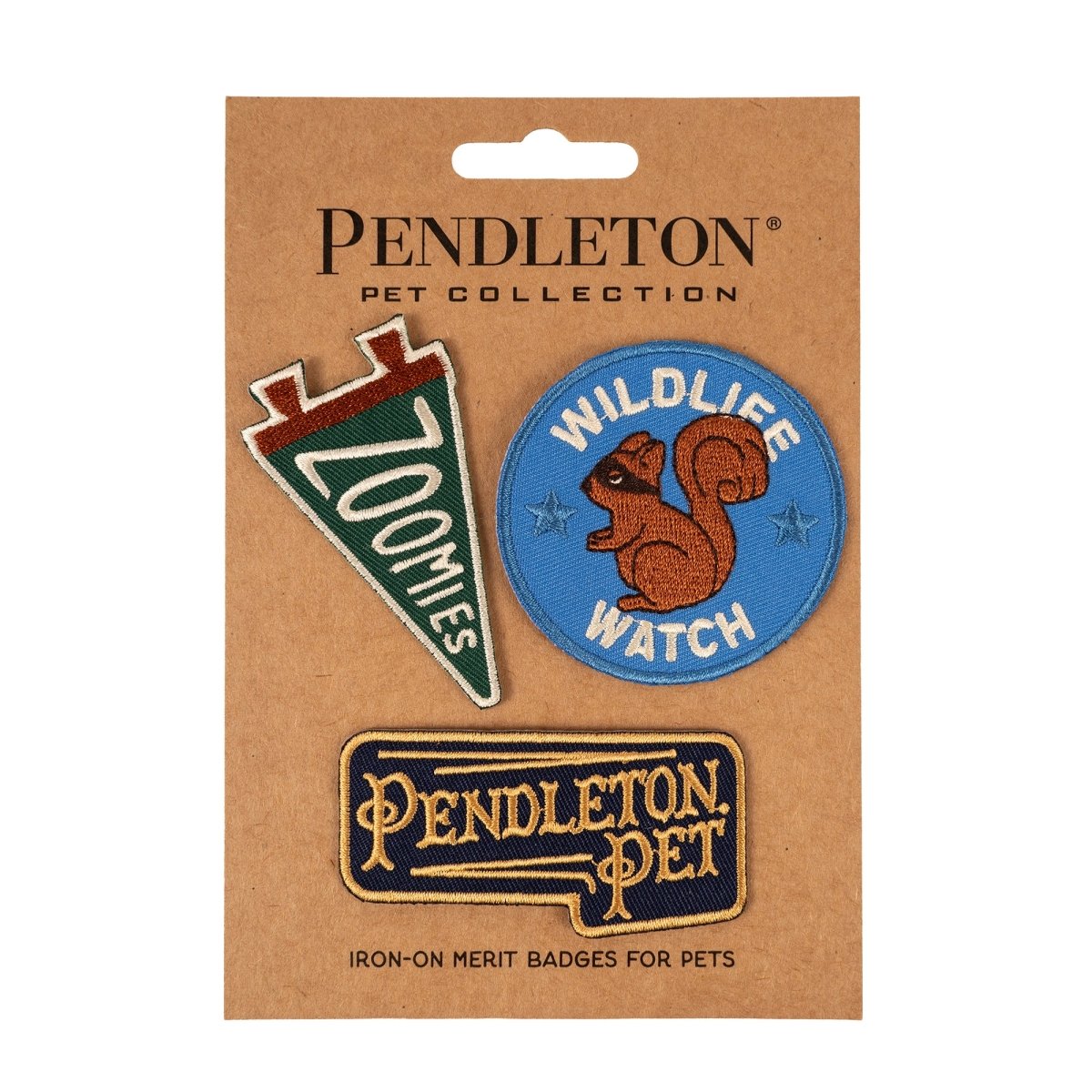 Pendleton x Scout's Honour merit badge applied to a dog bandana