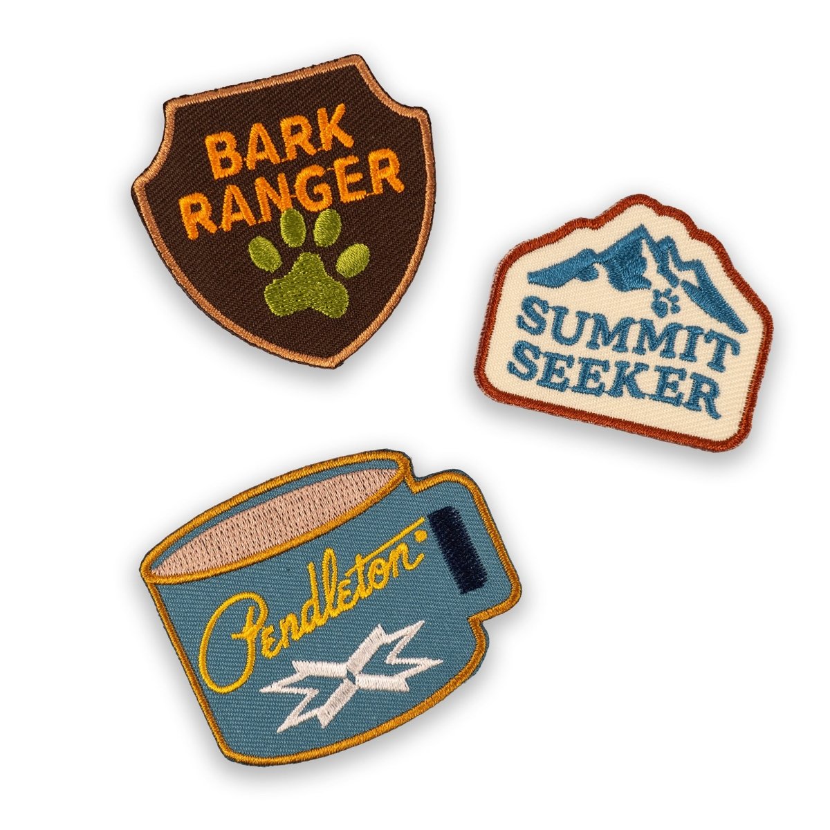 Pendleton x Scout's Honour Pet Merit Badges embroidery detail with card backing