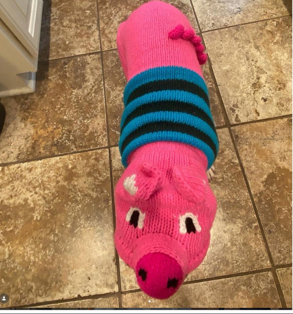 Pink Piggy Hoodie Dog Sweater