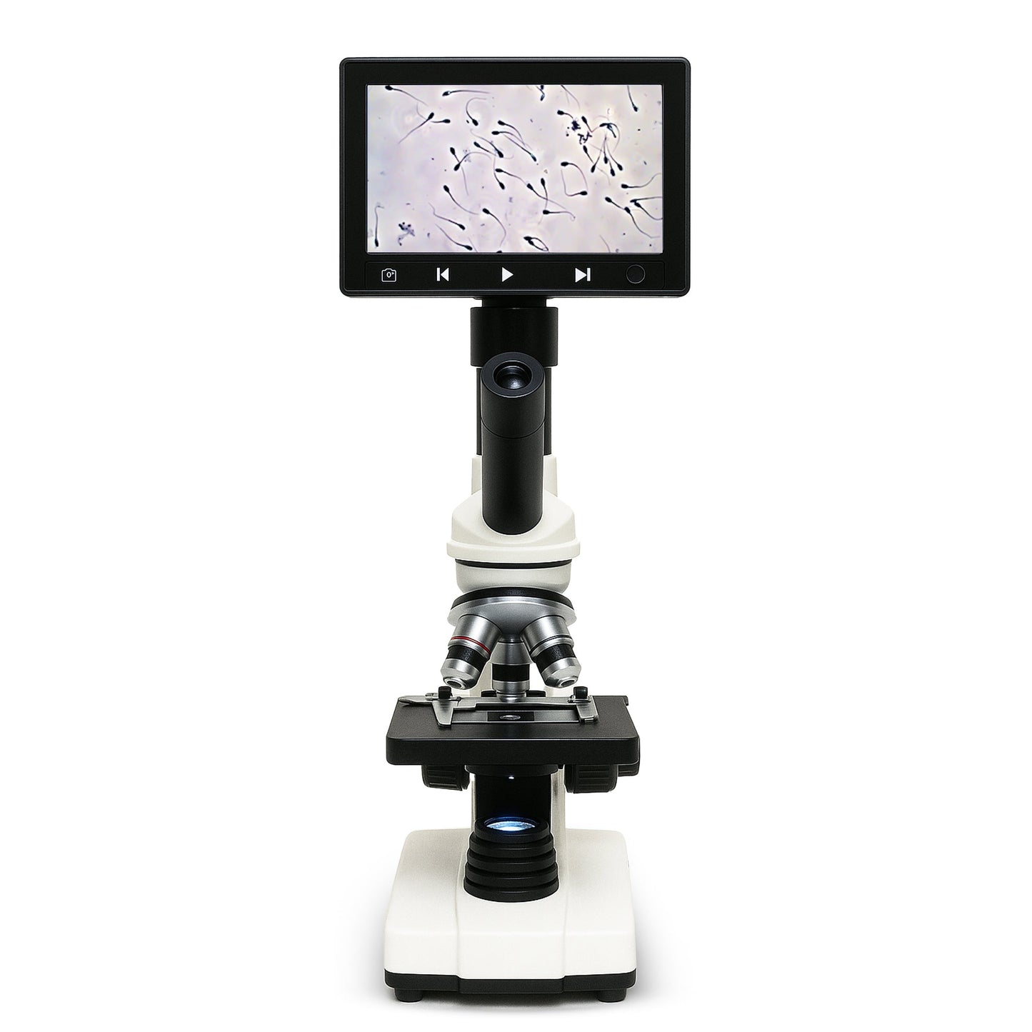 Veterinary Grade Canine Semen Analysis Microscope – 7” HD Display, Dual LED Lighting, WF10X Eyepiece, Slides & Cover Slips, Durable Steel Frame, Portable Metal Carrying Case Horizon Animal Care