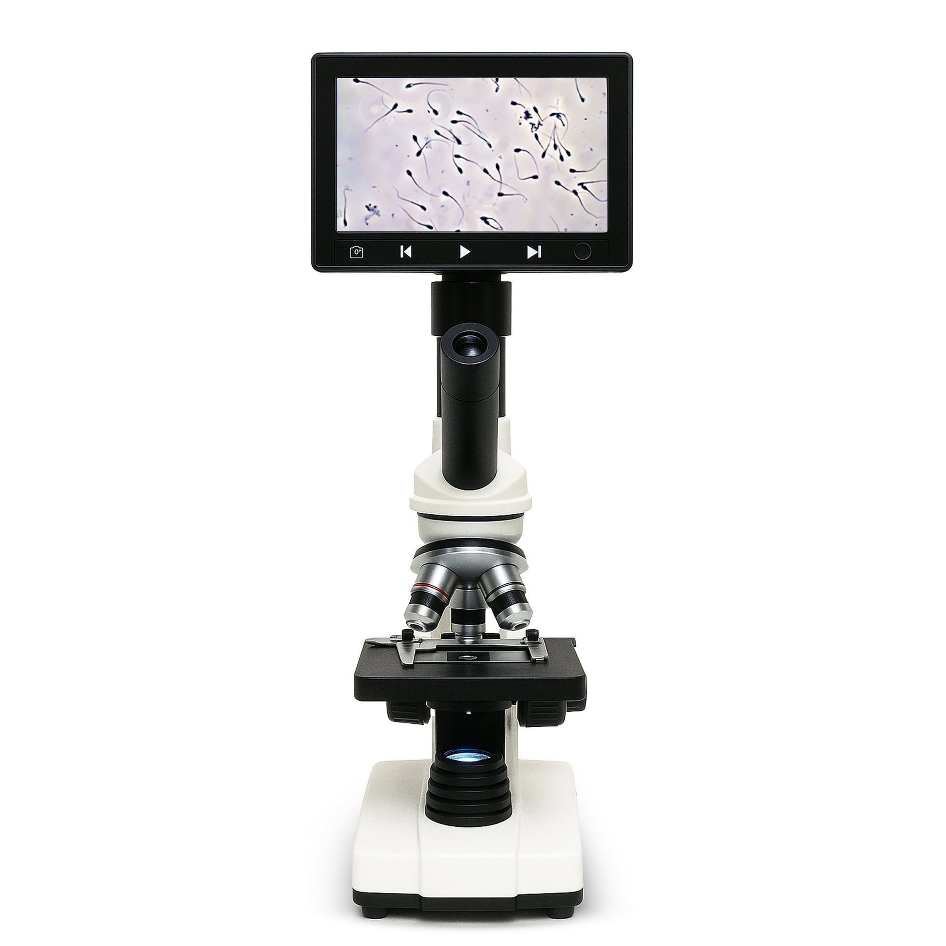 Veterinary Grade Canine Semen Analysis Microscope – 7” HD Display, Dual LED Lighting, WF10X Eyepiece, Slides & Cover Slips, Durable Steel Frame, Portable Metal Carrying Case Horizon Animal Care