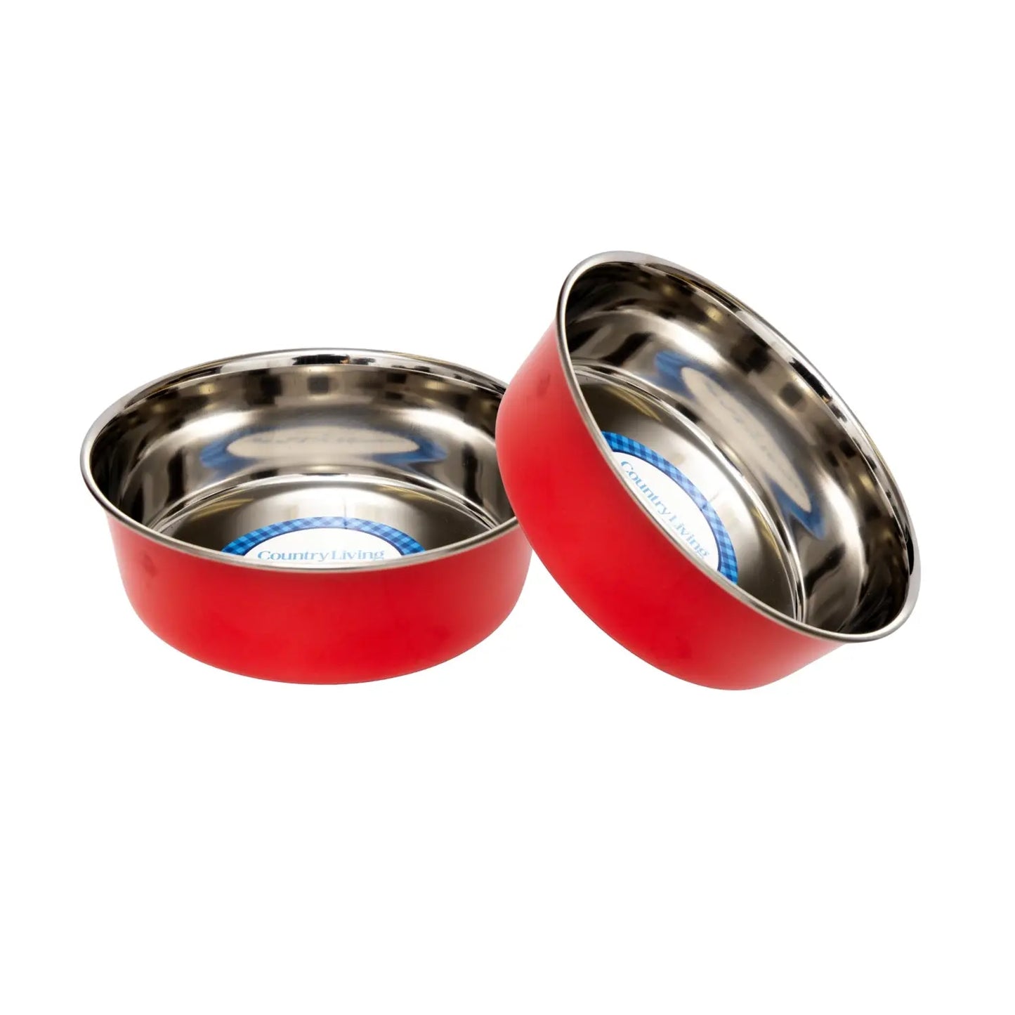 Country Living Set of 2 Heavy Gauge Stainless Steel Dog Bowls - Perfect for Food & Water American Pet Supplies
