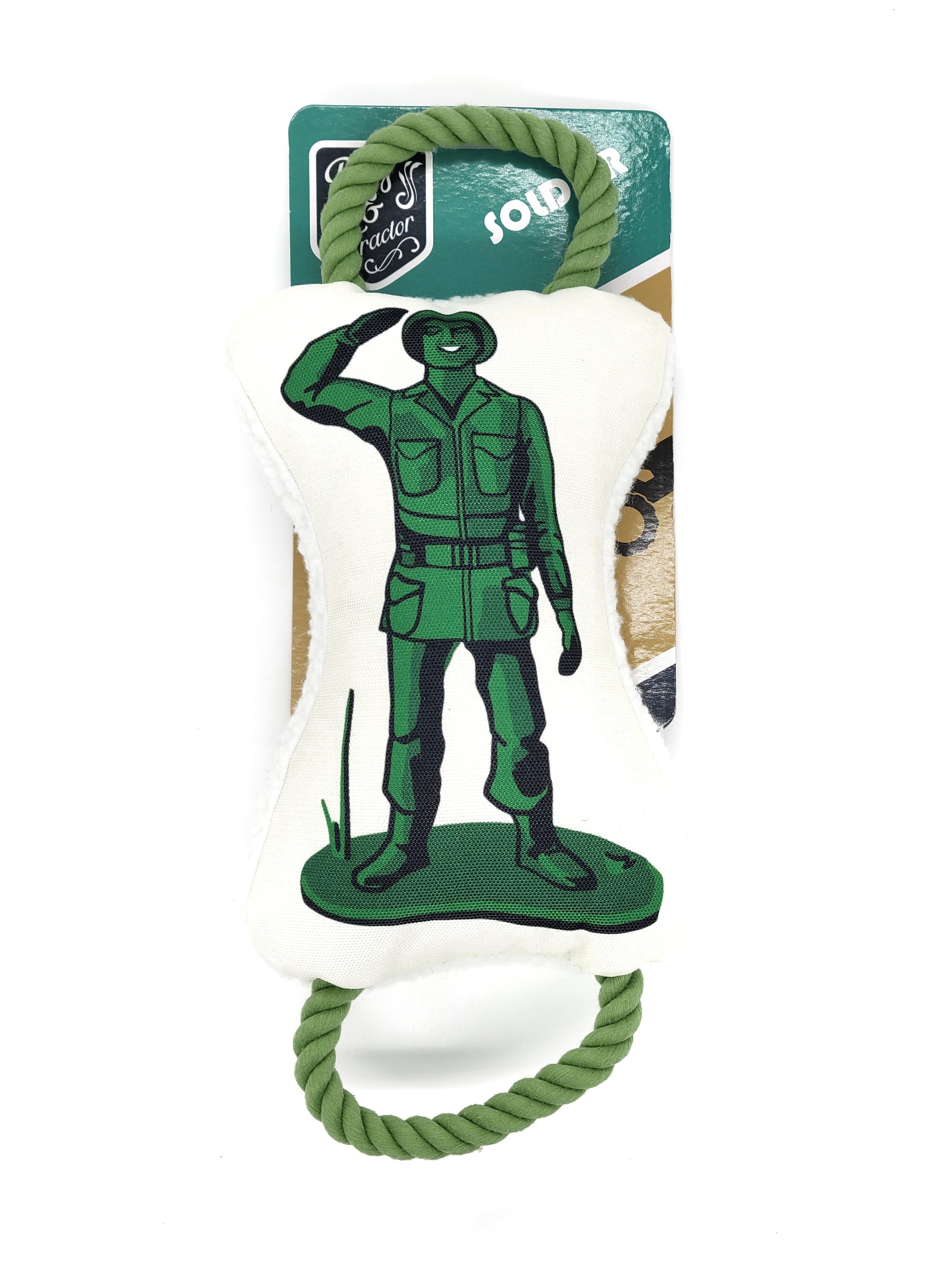 Retro Soldier with Squeaker & Crinkle Paper Plush Dog Toy